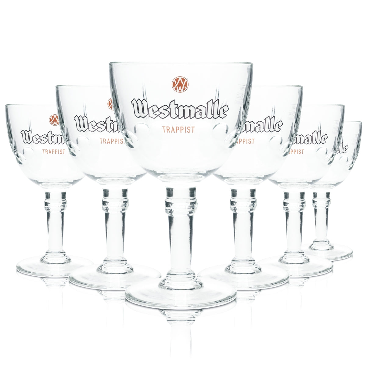6x Westmalle Glas 0,33l Bier Kelch Pokal Cup Gläser Designstiel Gastro Bar BEL