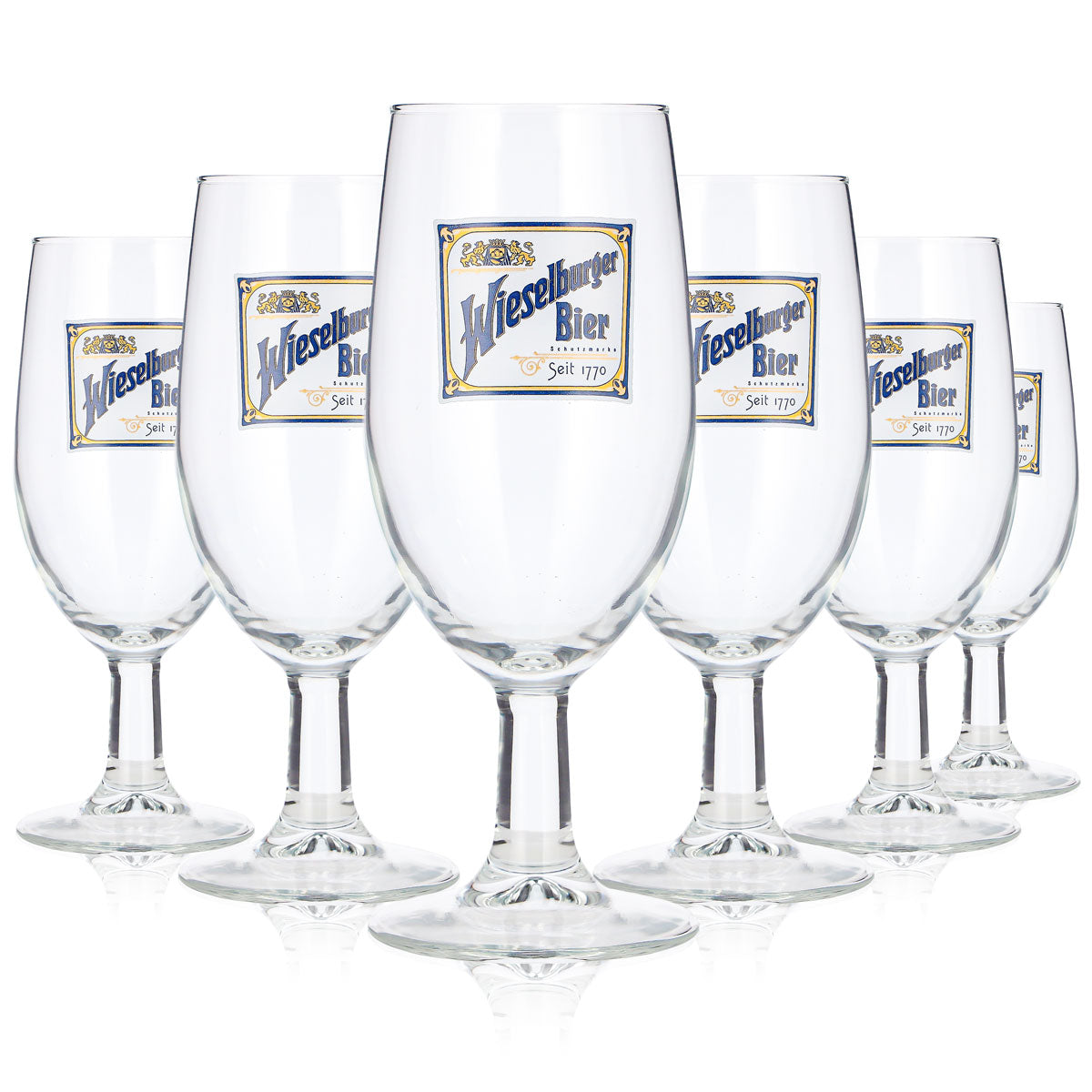 6x Wieselburger Bier Glas 0,25l Pokal Seit 1770 Schutzmarke (6er Set)
