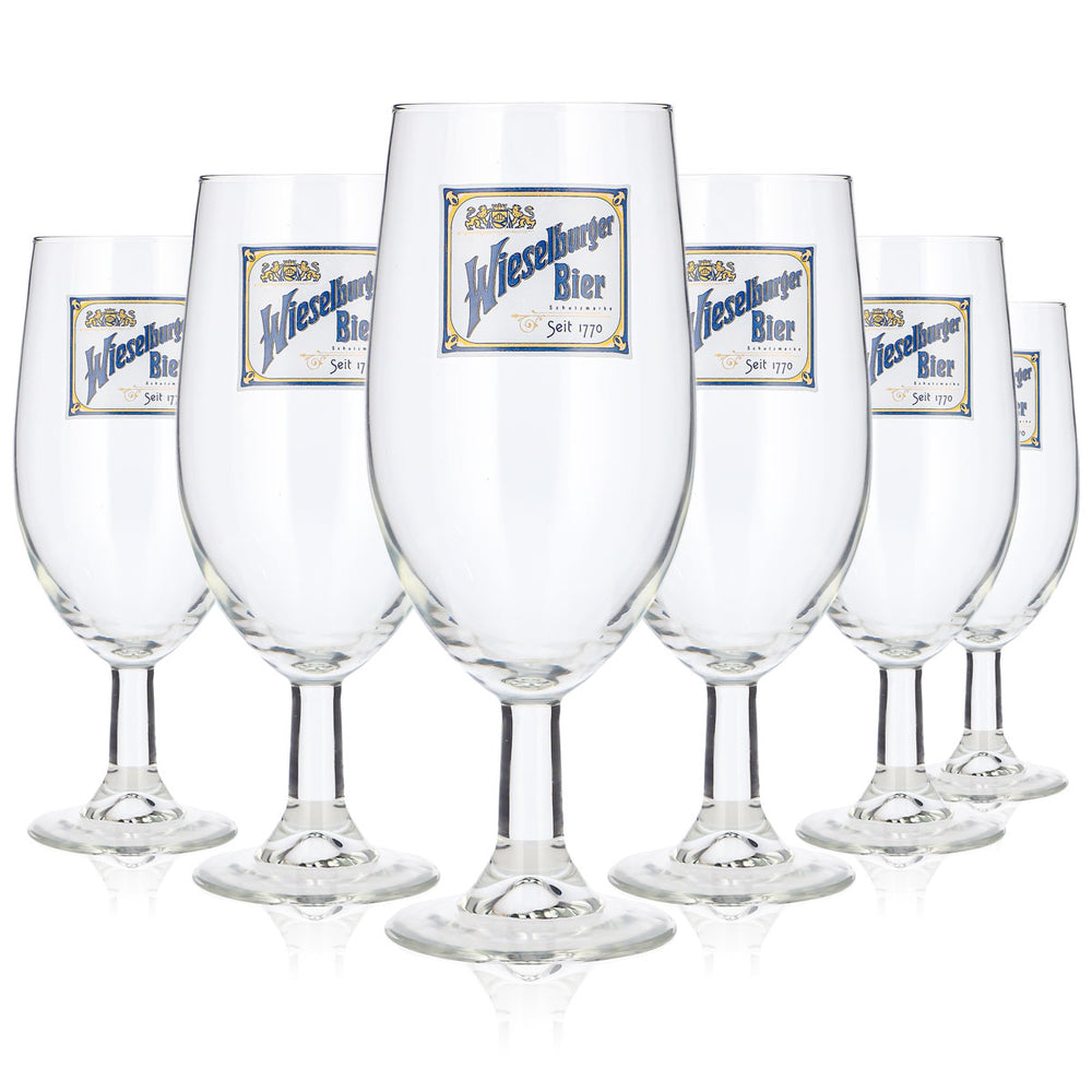 6x Wieselburger Bier Glas 0,5l Pokal Seit 1770 Schutzmarke (6er Set)