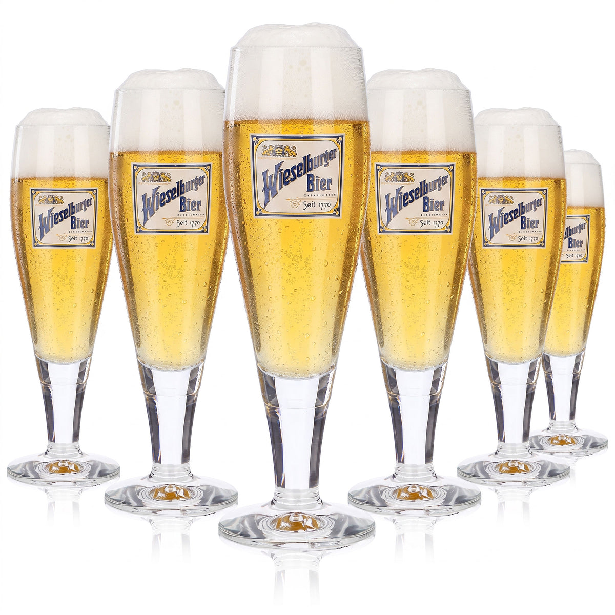 6x Wieselburger Bier Glas Pokalgläser Biergläser 0,2l Sahm Monza (6er Set)