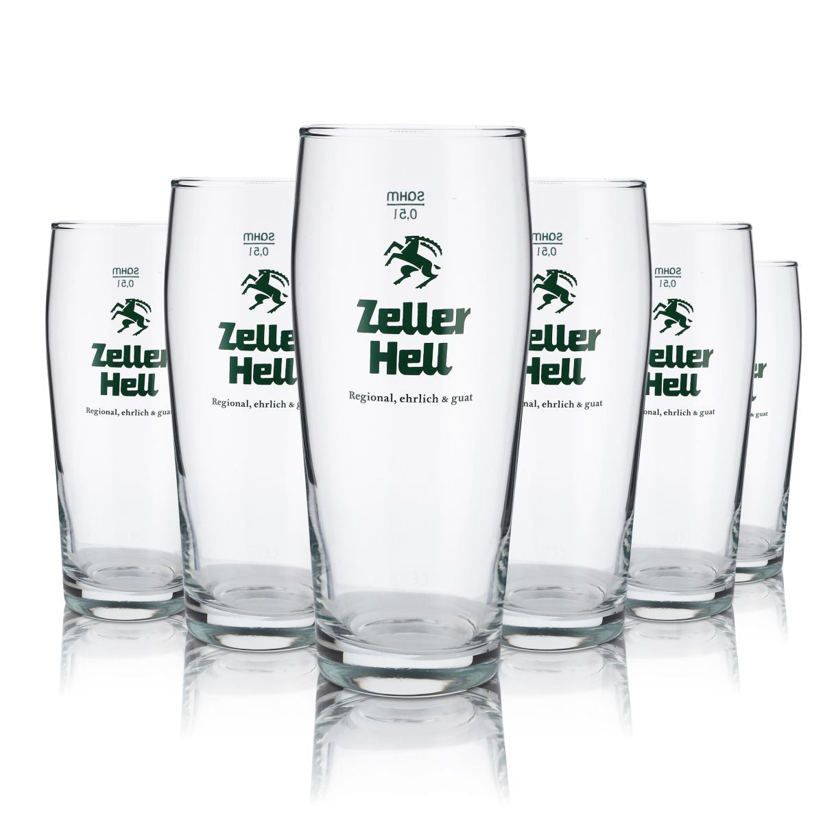 6x Zeller Glas 0,5l Helles Bierglas Willi Becher Gläser Set Brauerei Gastro