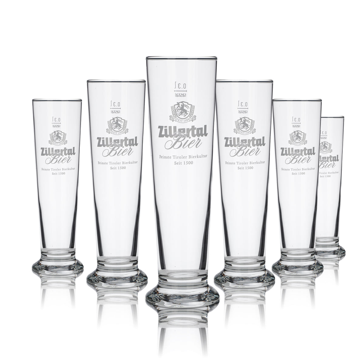 6x Zillertal Glas 0,3l Weißbierglas Hefeweizen Gläserset Brauerei Gastro Geeicht – Ansicht 5