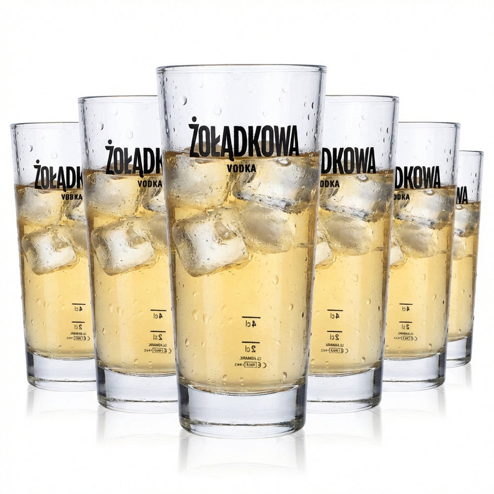 6x Zoladkowa Vodka Glas 0,33l Gläser Longdrinkglas Stapelglas