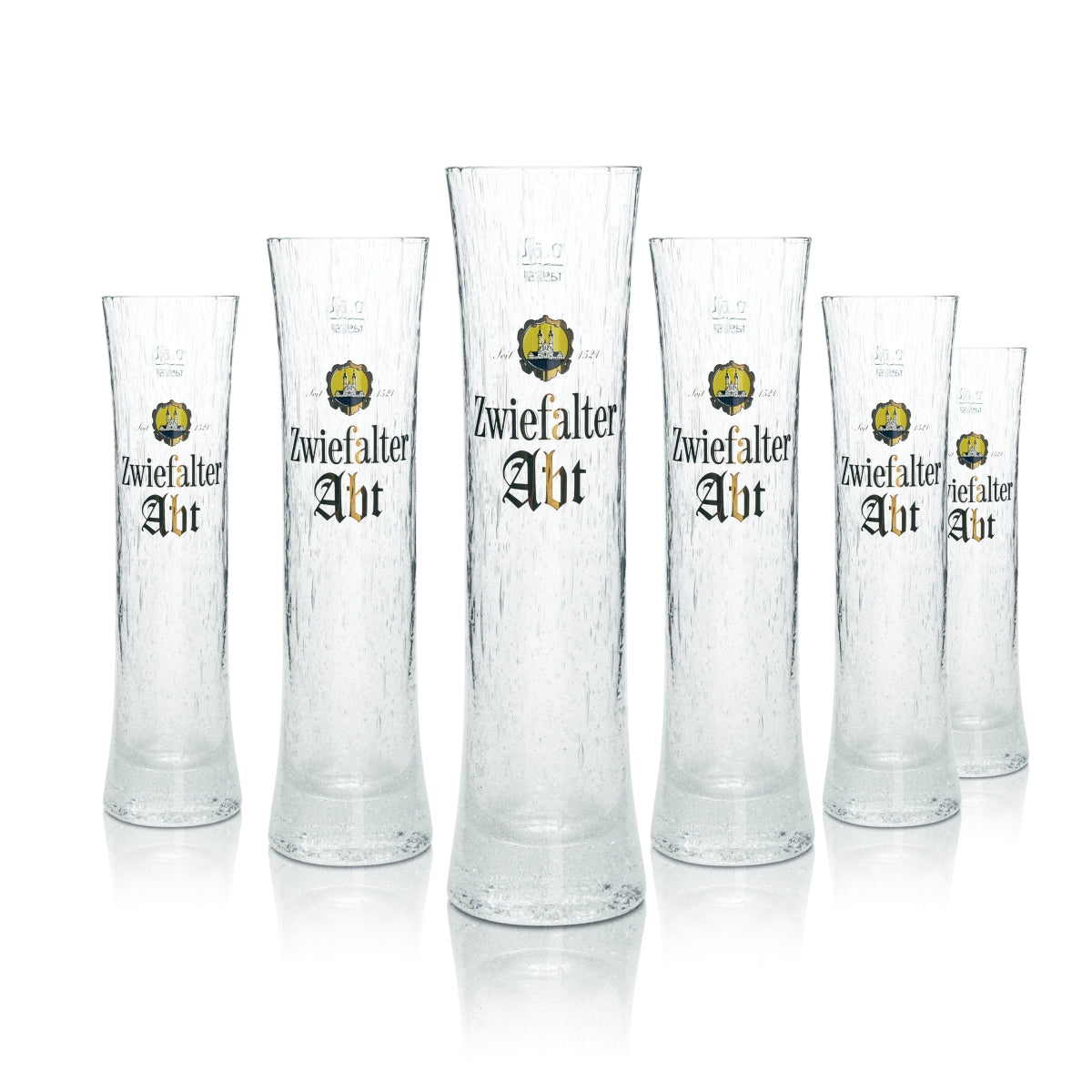 6x Zwiefalter Bier Glas 0,3l Abt Eismuster Rastal Pokal Gläser Tulpe Willi Becher Beer