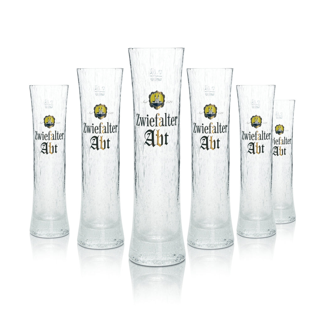 6x Zwiefalter Bier Glas 0,3l Abt Eismuster Rastal Pokal Gläser Tulpe Willi Becher Beer