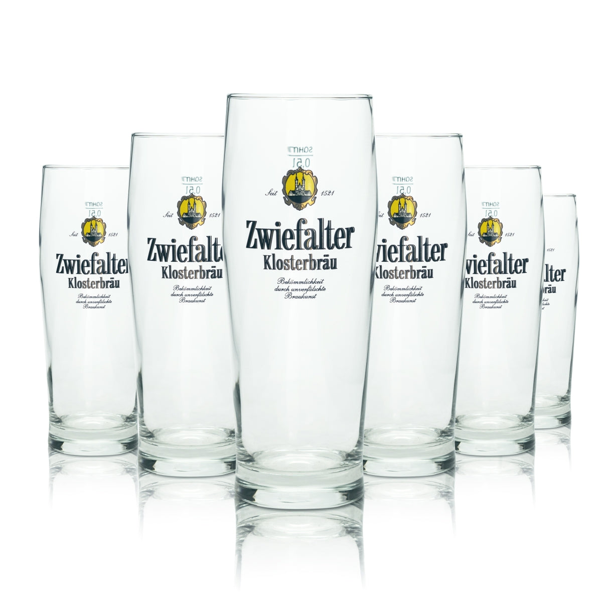 6x Zwiefalter Bier Glas 0,5l Klosterbräu Becher Trumpf Sahm Willi Gläser Pils