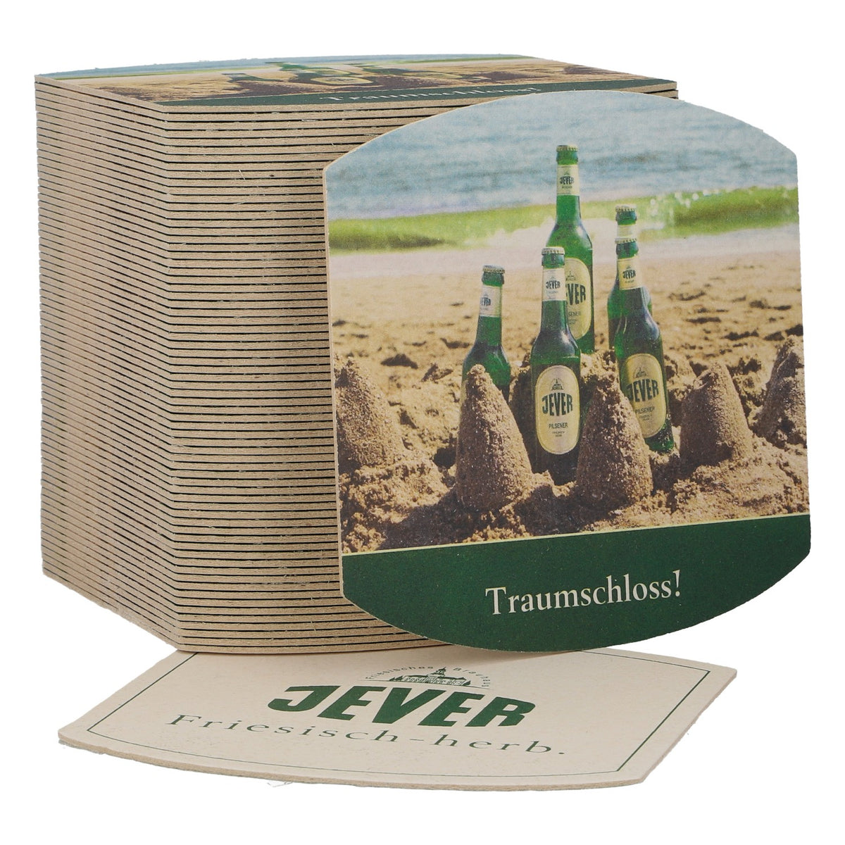 70x Jever Bier Untersetzer Bierdeckel Oval Traumschloss NEU friesisch-herb