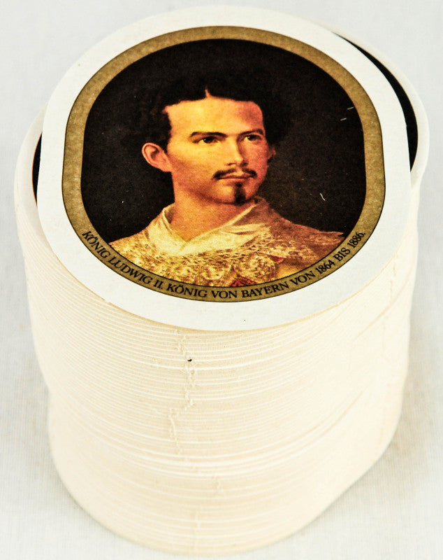 70x König Ludwig Bierdeckel Untersetzer Dunkel Rückseite Prinz Carl – Ansicht 2