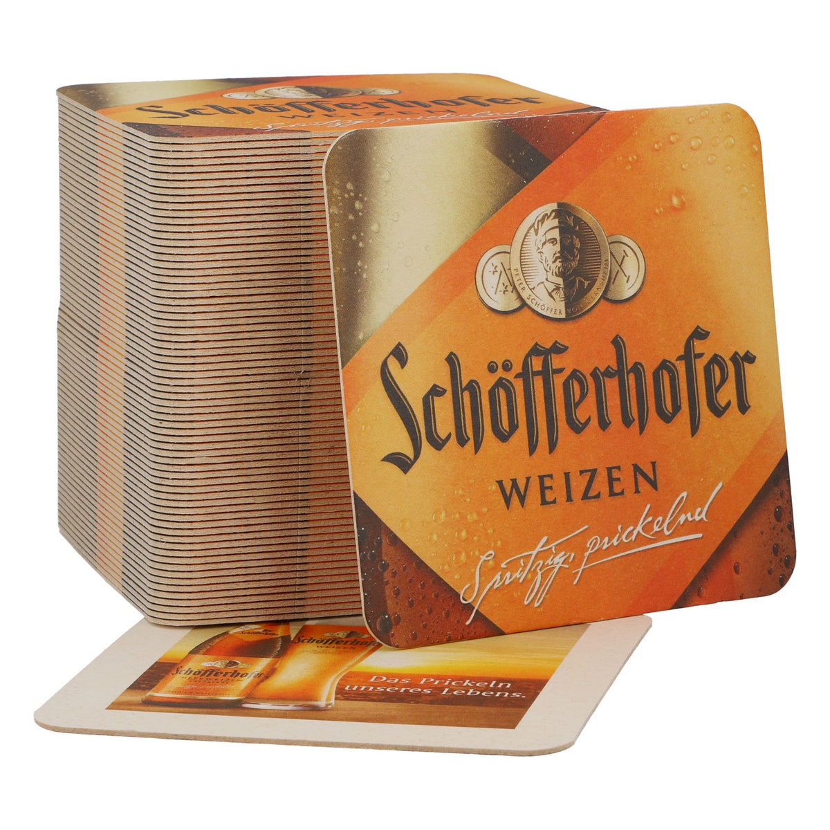 70x Schöfferhofer Bierdeckel Untersetzer "Das Prickeln unseres Lebens"