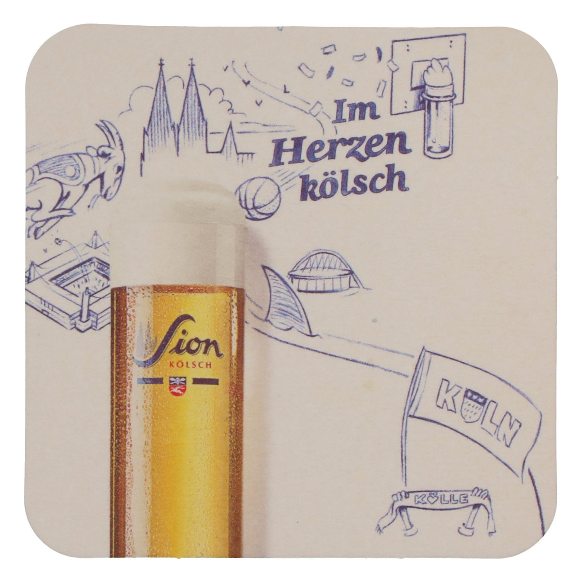 70x Sion Kölsch Bierdeckel Untersetzer Im Herzen Kölsch Original Barzubehör – Ansicht 3