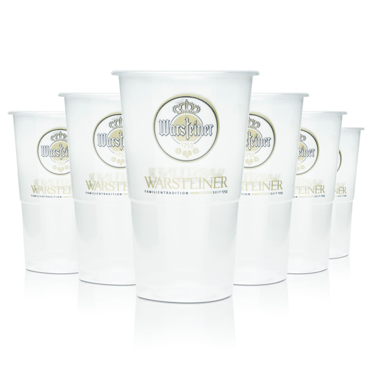 74x Warsteiner Bier Glas 0,3l Becher Einweg altes Logo neu