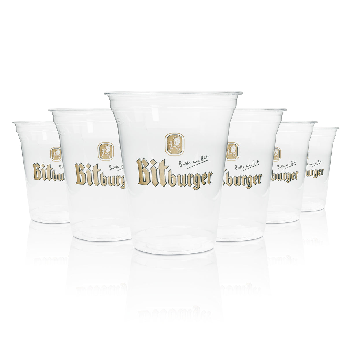 75x Bitburger Bier Becher 0,3l Einweg Bioware – Ansicht 3
