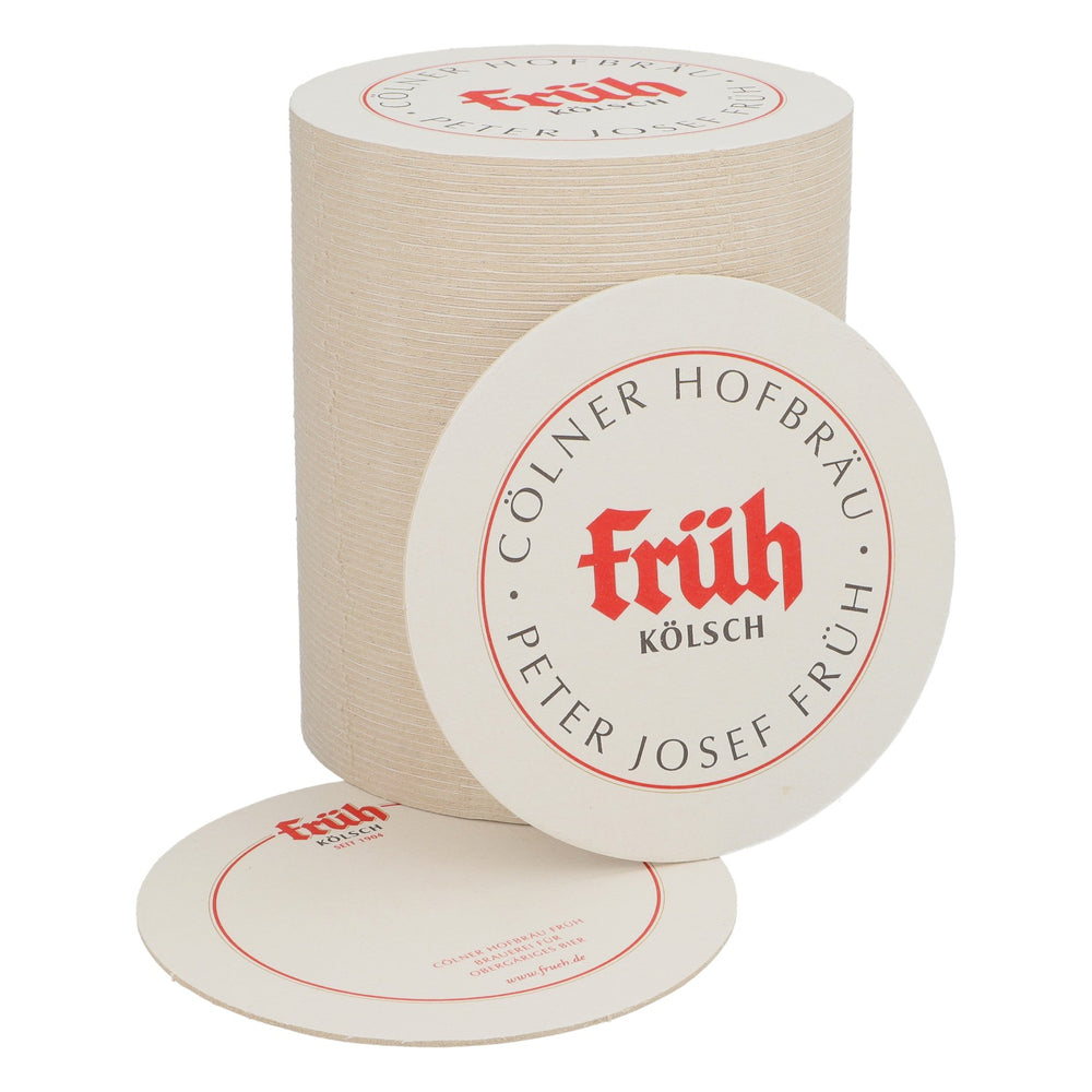 75x Früh Kölsch Bier Untersetzer Bierdeckel 10,6 cm Durchmesser nur Schriftzug