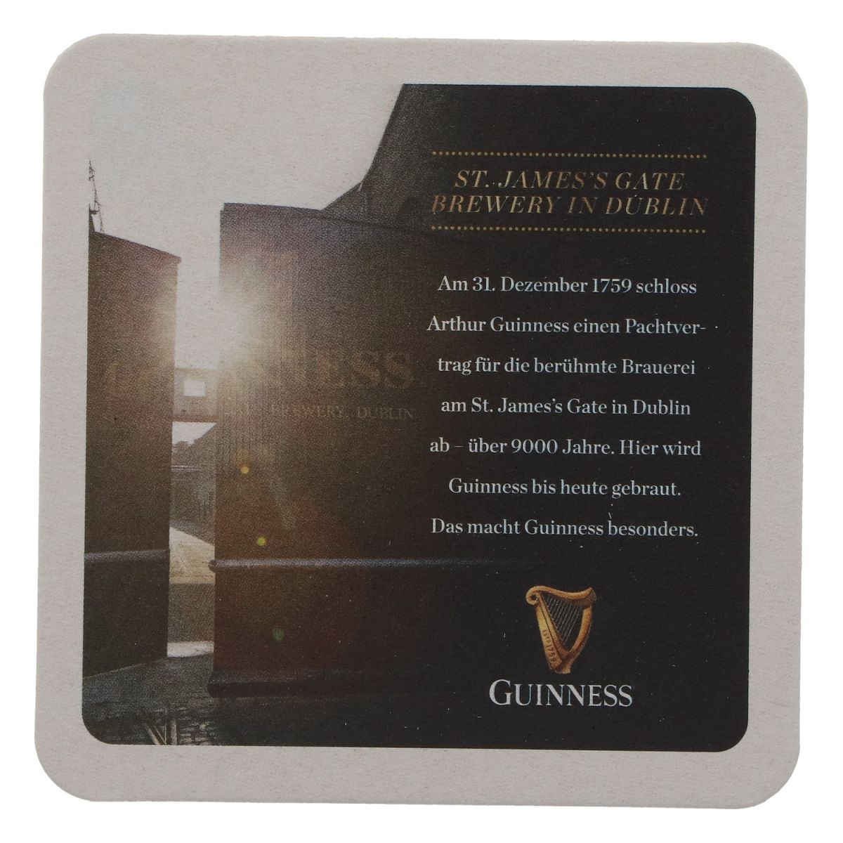 75x Guinness Untersetzer Bierdeckel 9,5x9,5cm Tropfschutz Glasunterlage Gastro – Ansicht 5
