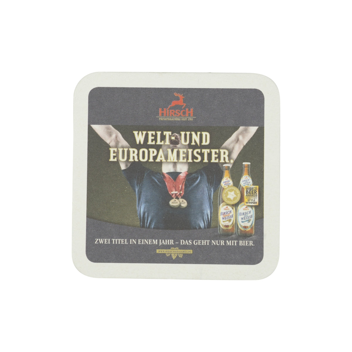 75x Hirschbräu Bier Bierdeckel 10x10cm Untersetzer Glas Bierfilz Meister Tisch
