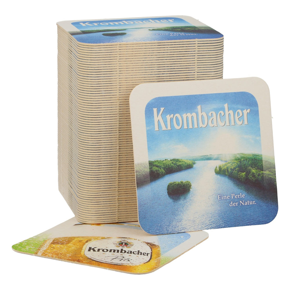 80x Krombacher Bier Untersetzer Bierdeckel großes Pilsglas Eine Perle der Natur