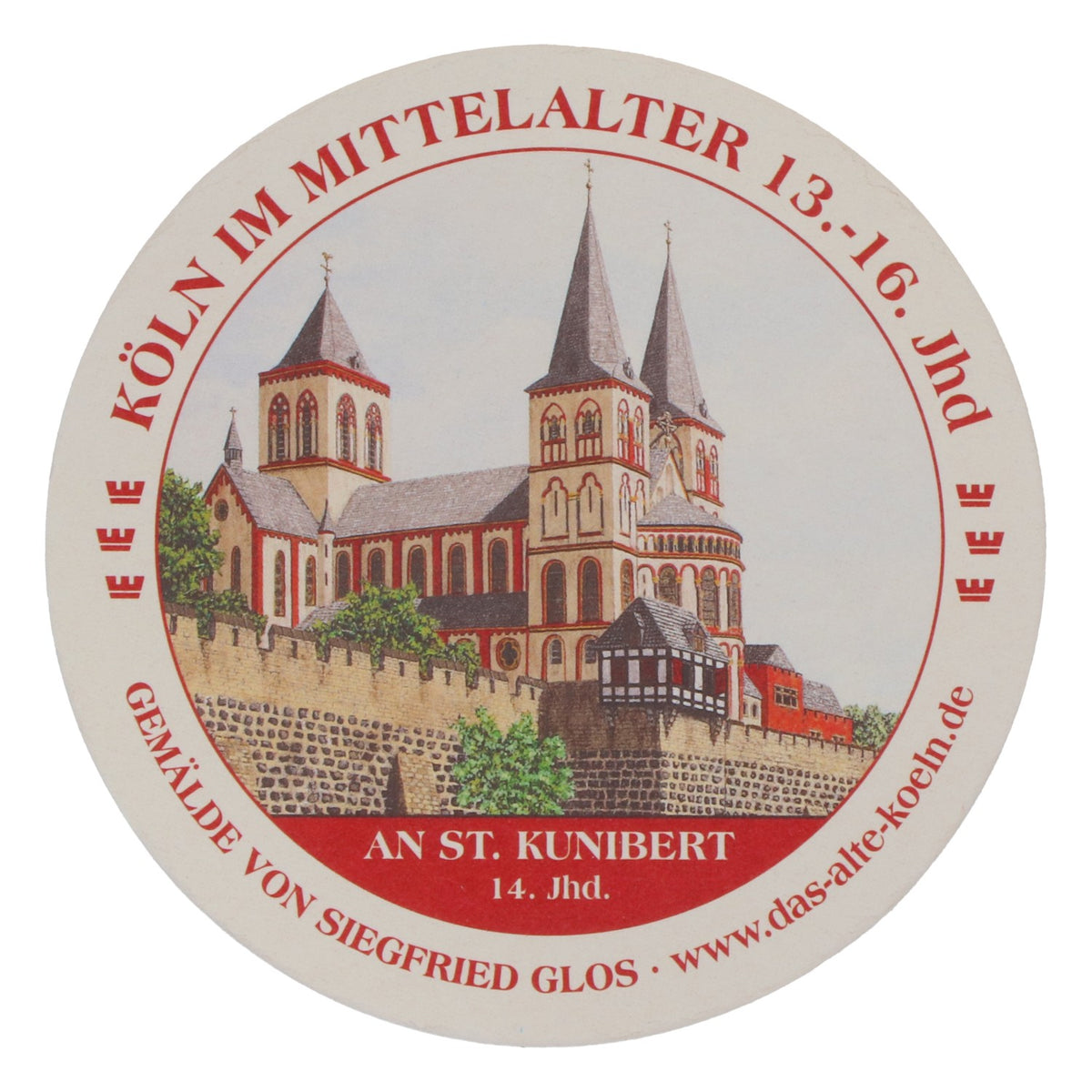 80x Reissdorf Bier Bierdeckel Untersetzer "Köln im Mittelalter" AN St. Kunibert – Ansicht 4