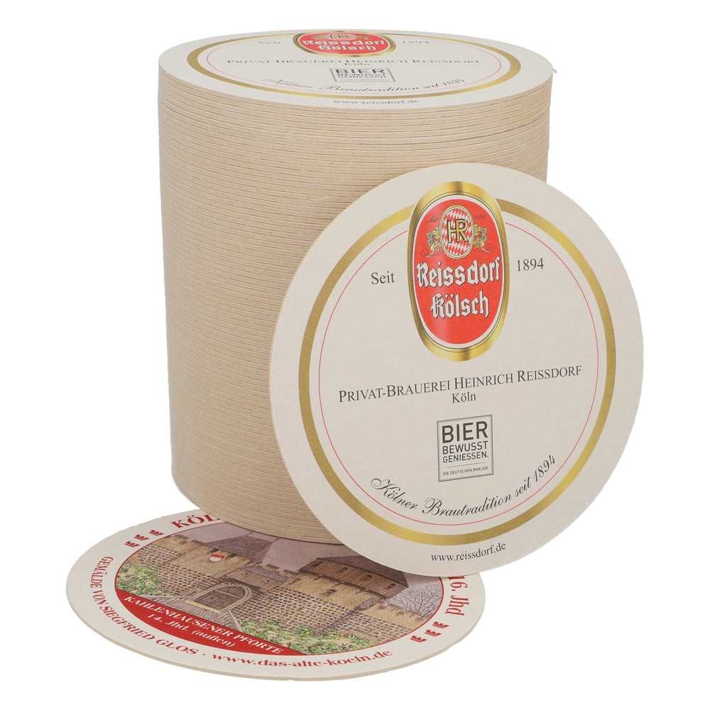 80x Reissdorf Bier Bierdeckel Untersetzer "Köln im Mittelalter" Kahlenhausener Pforte