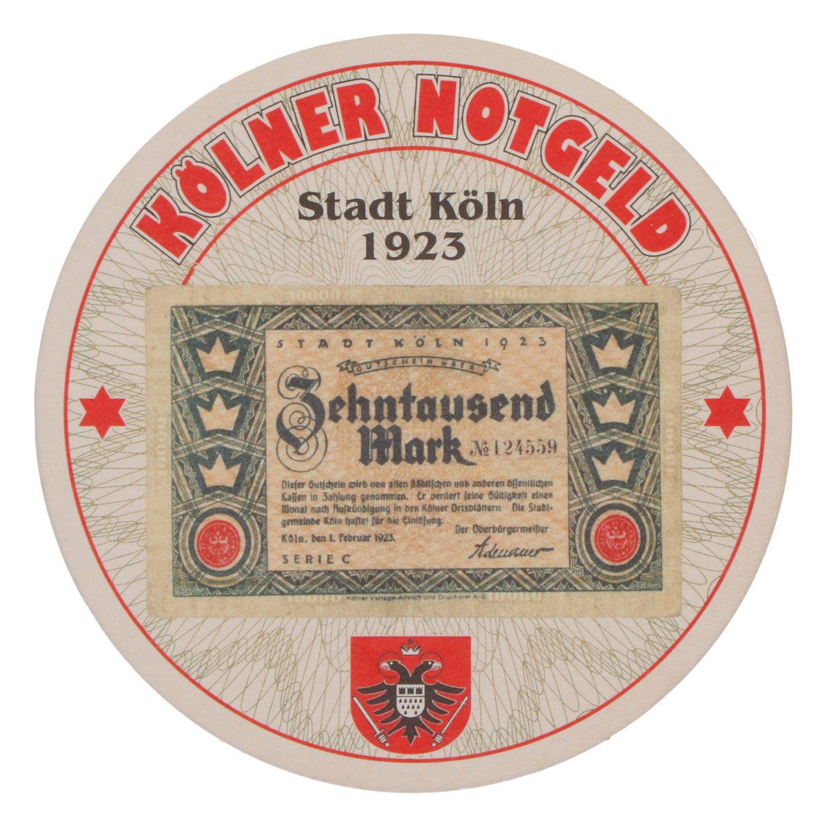 80x Reissdorf Bier Bierdeckel Untersetzer "Kölner Notgeld" Zehntausend Mark – Ansicht 3