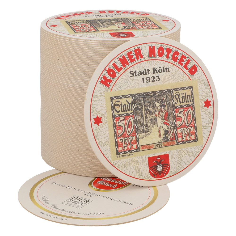 80x Reissdorf Bier Bierdeckel Untersetzer "Kölner Notgeld" 50 Pfennig V4