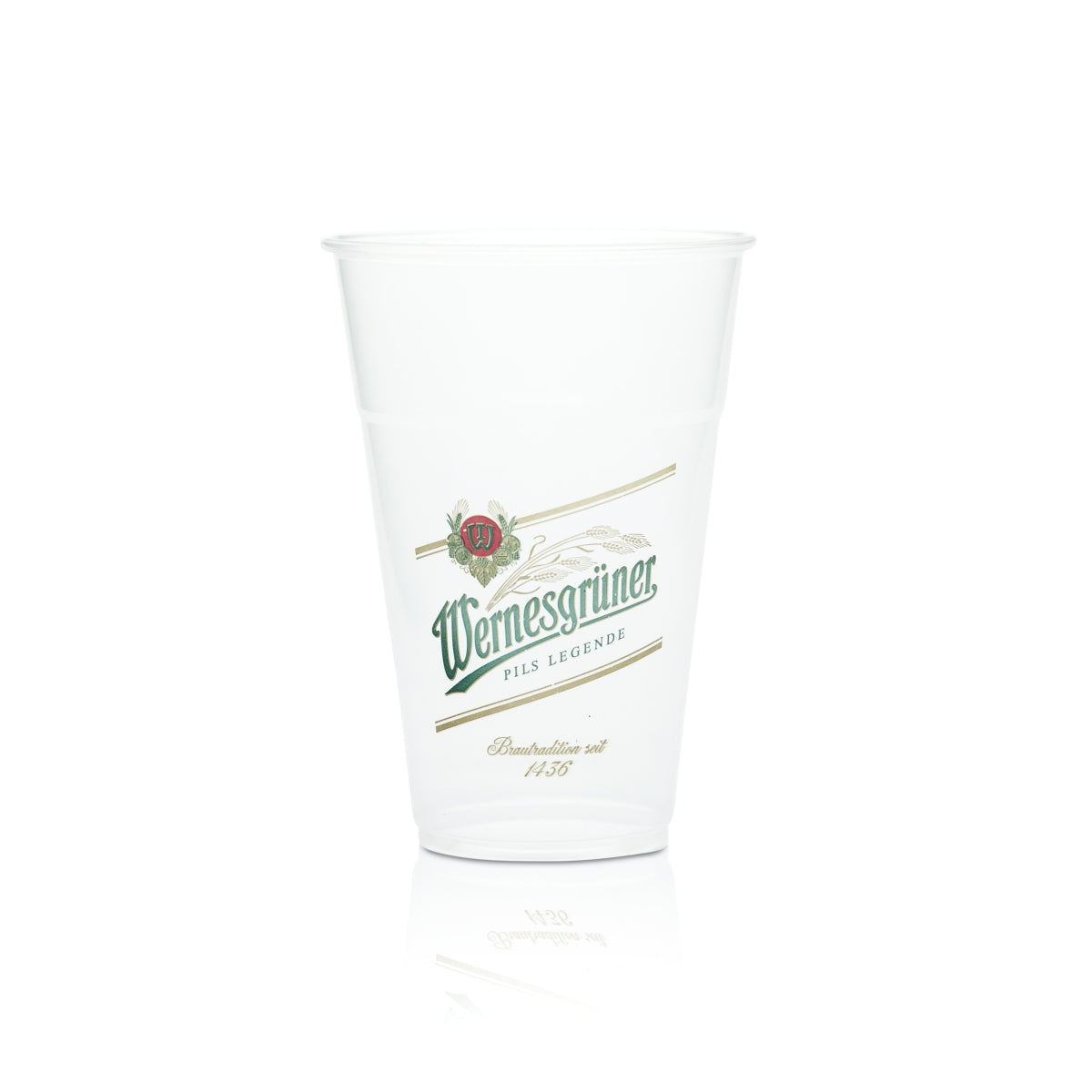 80x Wernesgrüner Plastik Becher 0,4l Einweg Bier Kunststoff Glas Gläser Party – Ansicht 2