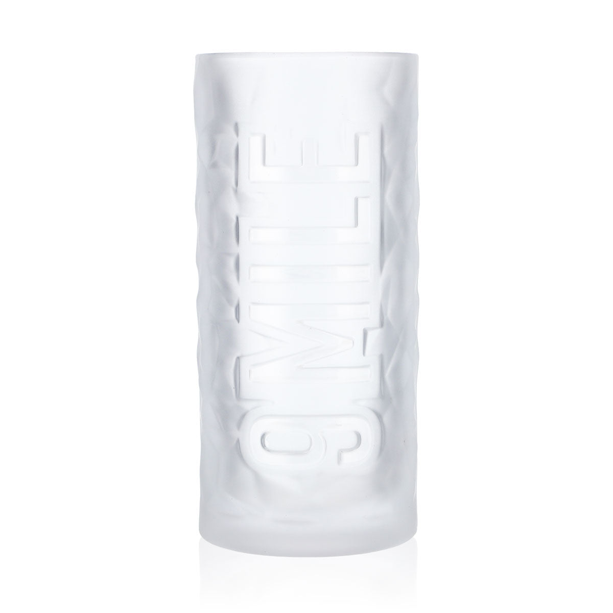 9 Mile Vodka Glas 0,3l Longdrinkglas Gläser Relief Milchglas-weiß einzeln