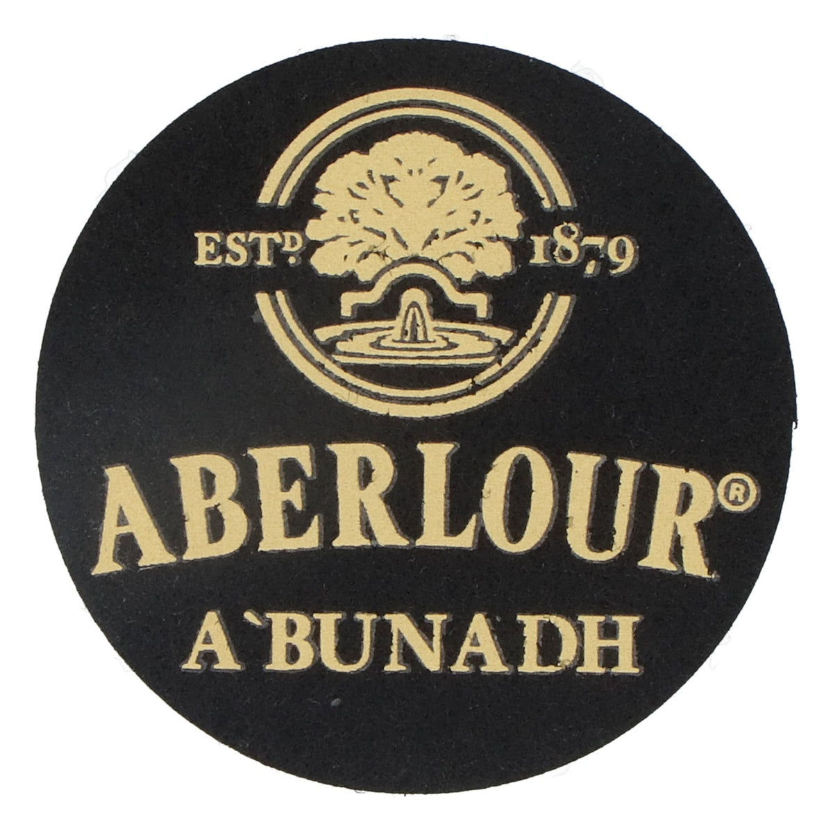 Aberlour Distillery Whiskey Filz Untersetzer Glasuntersetzer Schwarz 6,2cm Durchmesser "Aberlour Abunadh" – Ansicht 2