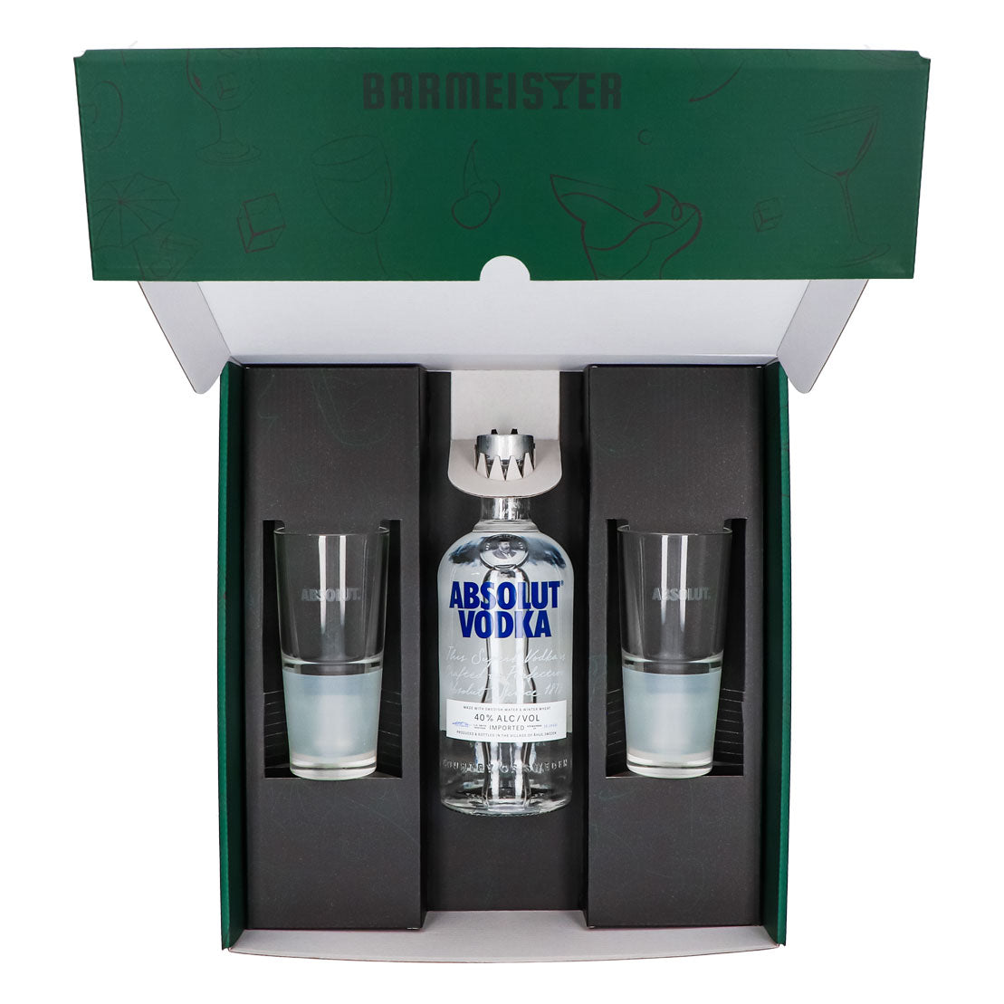 Absolut Vodka Geschenkset 0,7l Flasche 40 % Vol. + Gläser Frosted–Grün – Ansicht 5