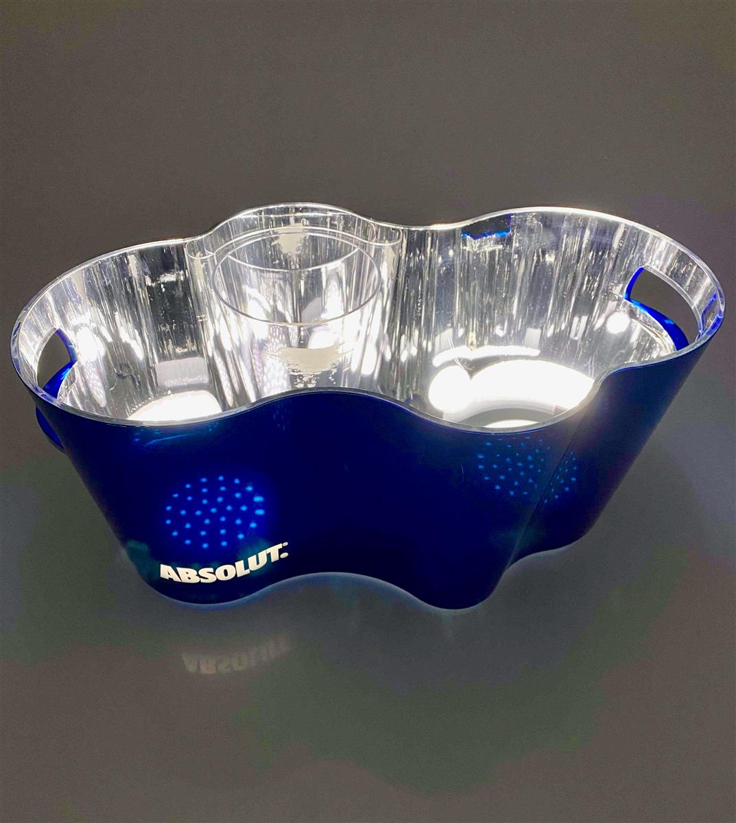 Absolut Vodka LED Akku Flaschenkühler Wellig Neu Wave Eisbox XXL beleuchtet Bar – Ansicht 5
