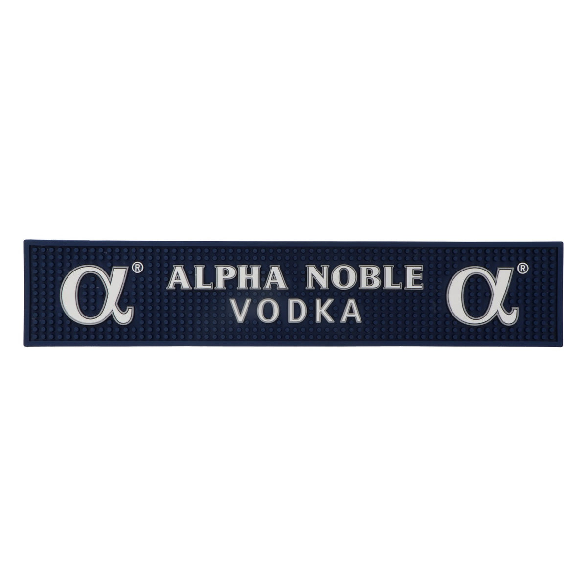 Alpha Noble Vodka Barmatte Abtropfmatte Gummimatte Barzubehör Blau 50x10cm