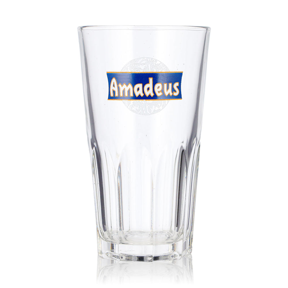 Amadeus Bier Glas 0,25l Tumbler Bier Becher blaues Logo Whiskyglas Old Fashioned
