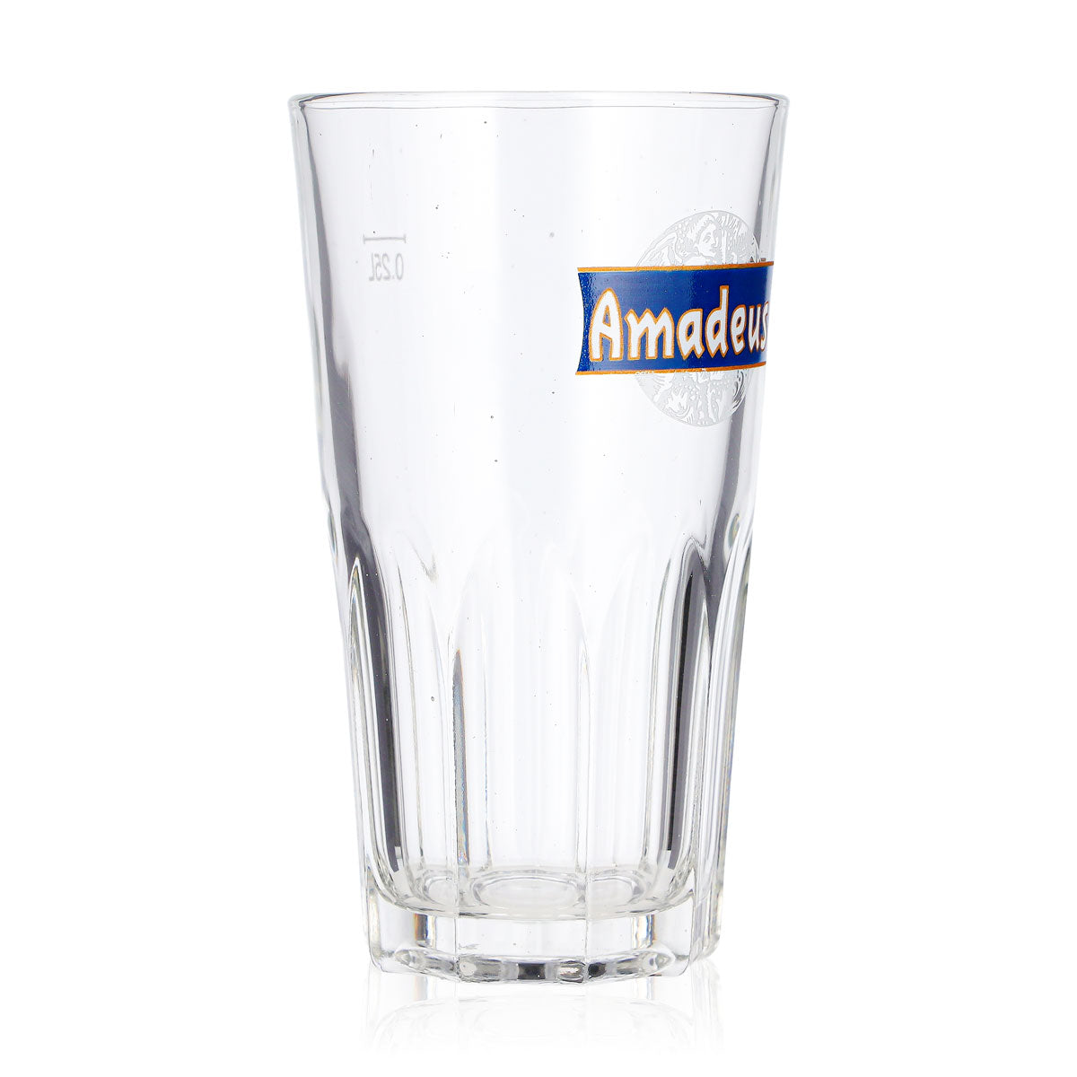 Amadeus Bier Glas 0,25l Tumbler Bier Becher blaues Logo Whiskyglas Old Fashioned – Ansicht 2