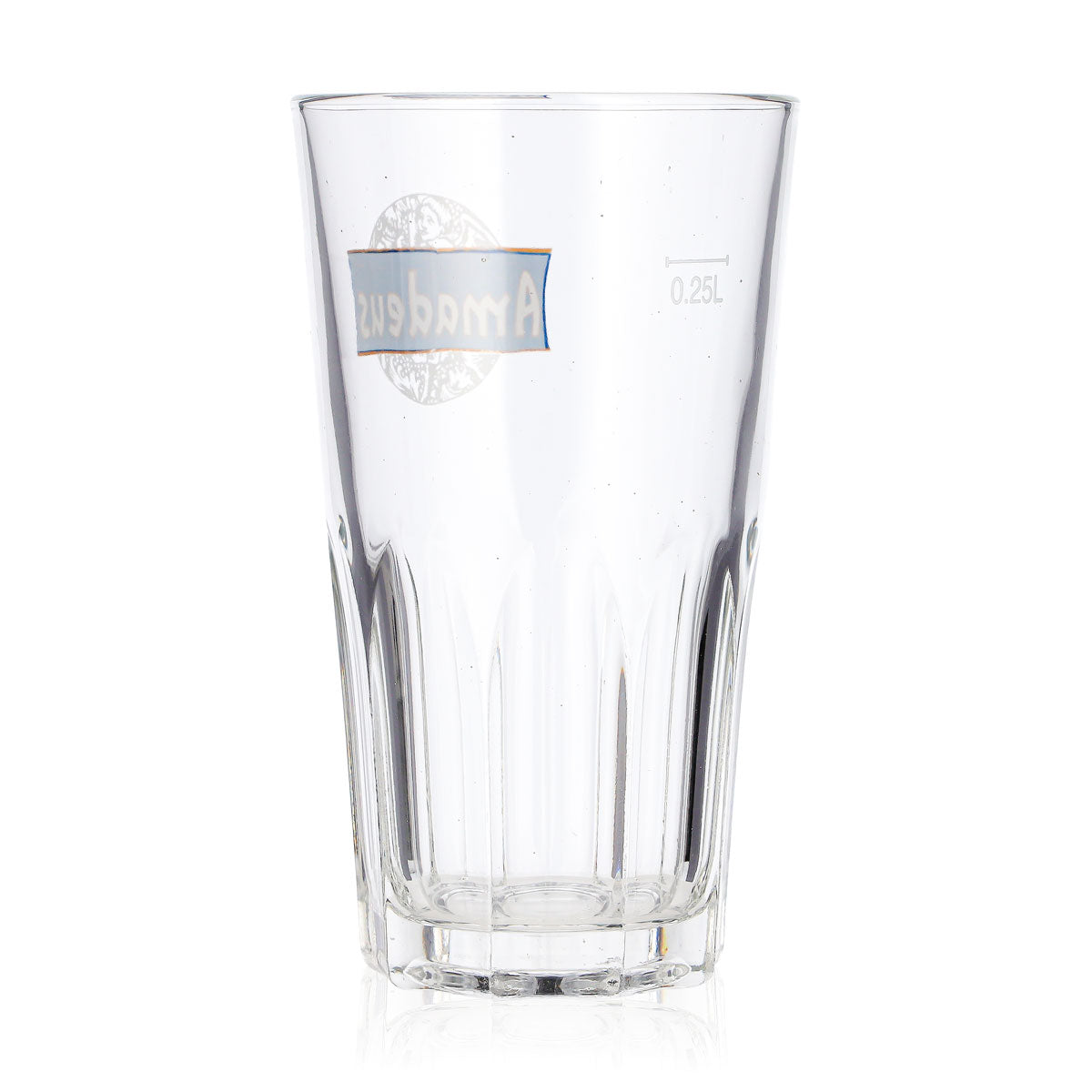 Amadeus Bier Glas 0,25l Tumbler Bier Becher blaues Logo Whiskyglas Old Fashioned – Ansicht 3