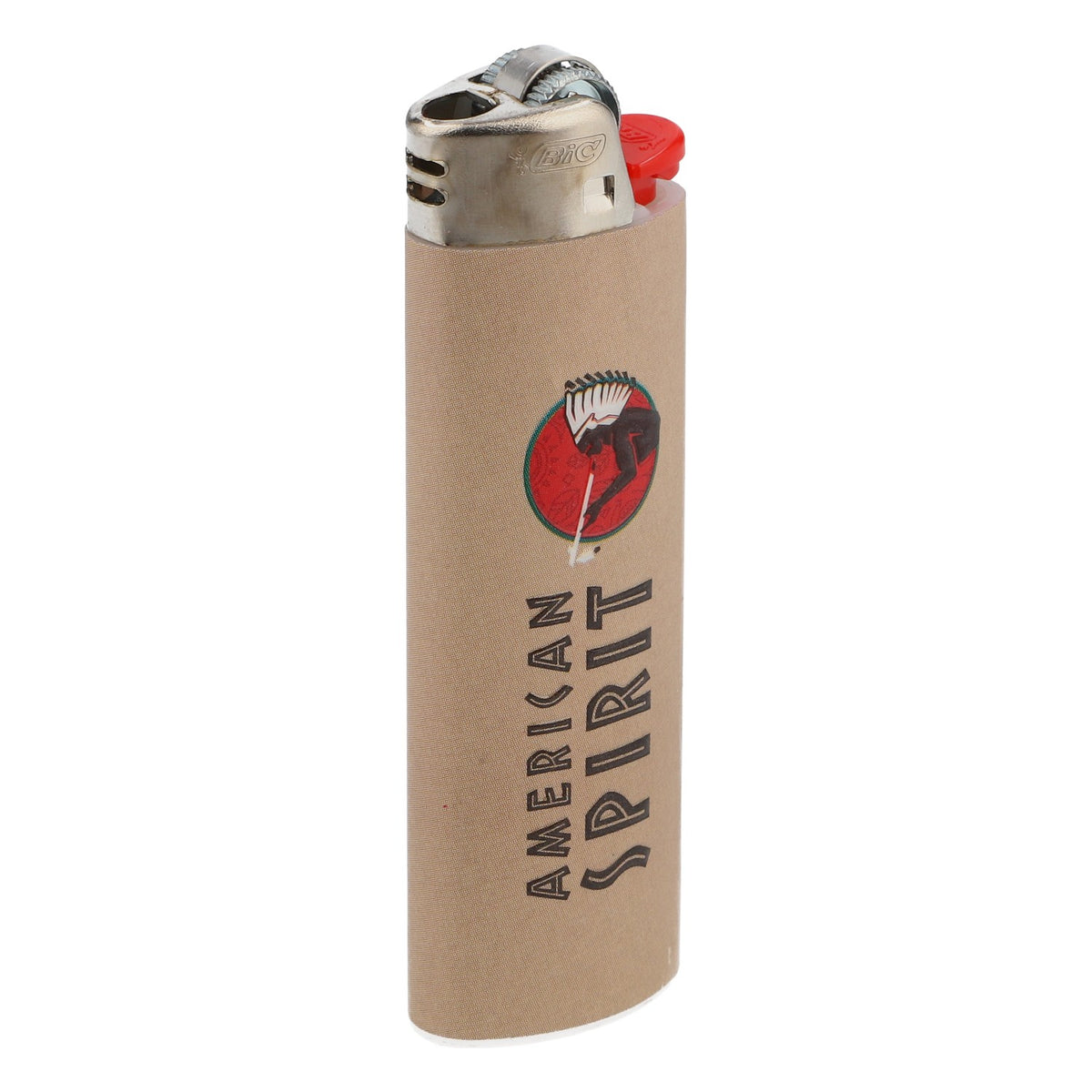 American Spirit Tabak Feuerzeug Lighter Reibrand Beige BIC Maxi
