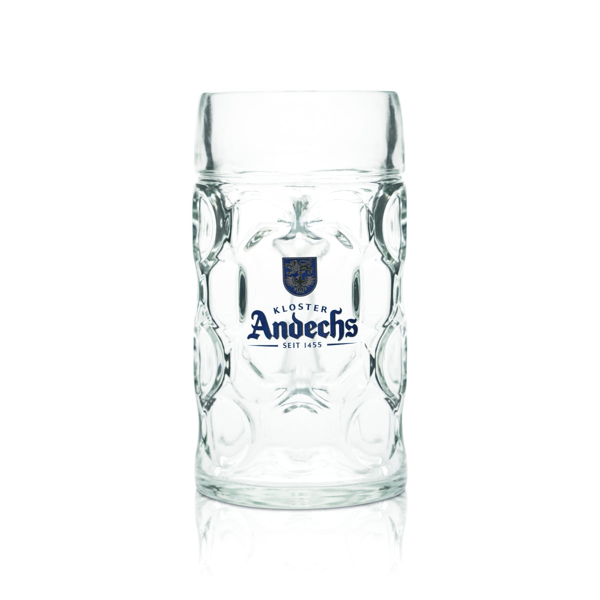 Andechs Maßkrug Glas 1l Seidel Humpen Gläser Kloster Bier Brauerei Volksfest