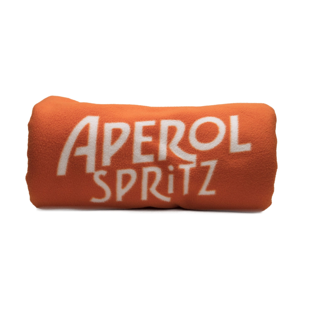 Aperol Aperitif Decke Orange Flaschen Logo Picknick Winter Fleece Kuscheldecke