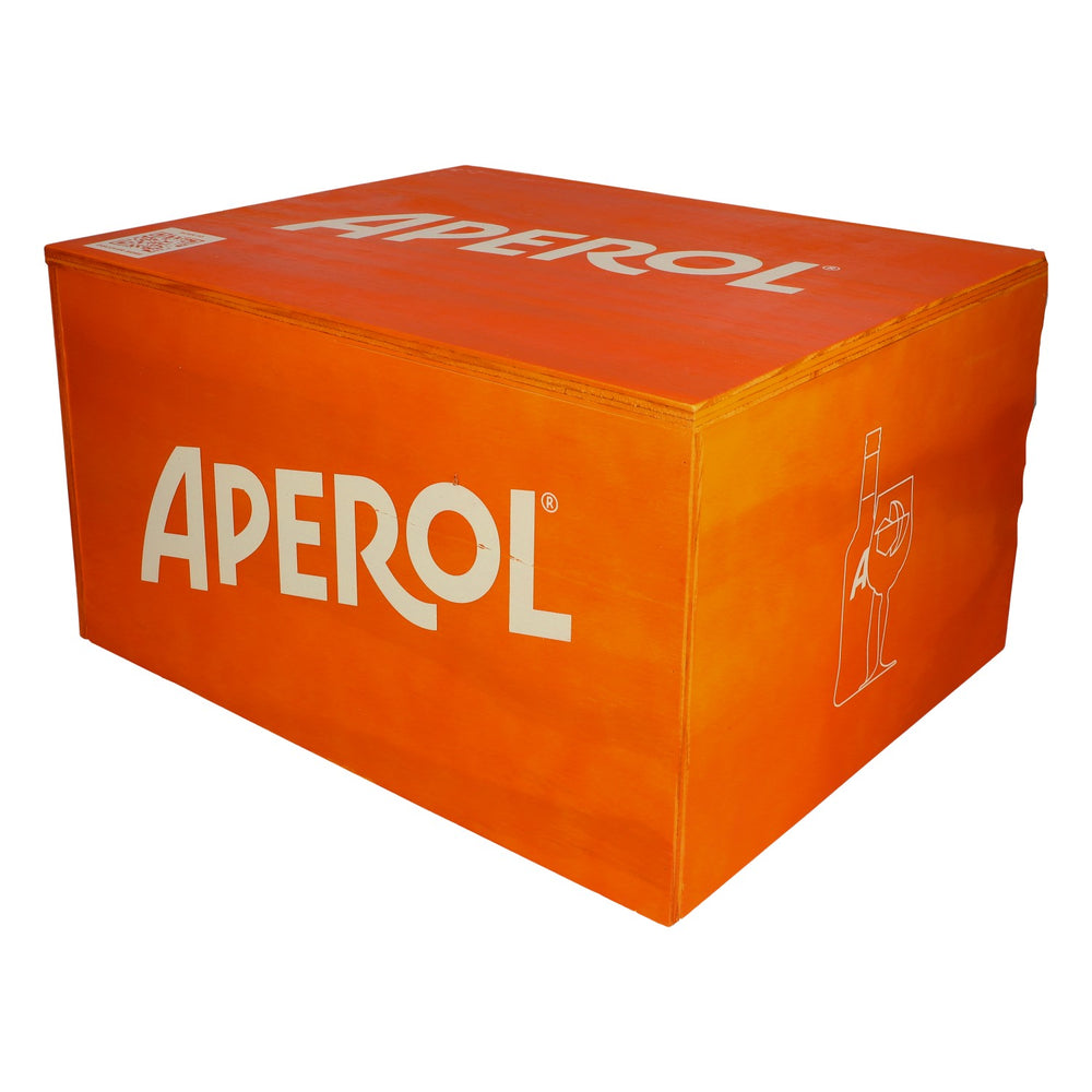 Aperol Spritz Holzkiste Orange 45x38x26cm Sitz Tisch Outdoor Garten Box Kasten