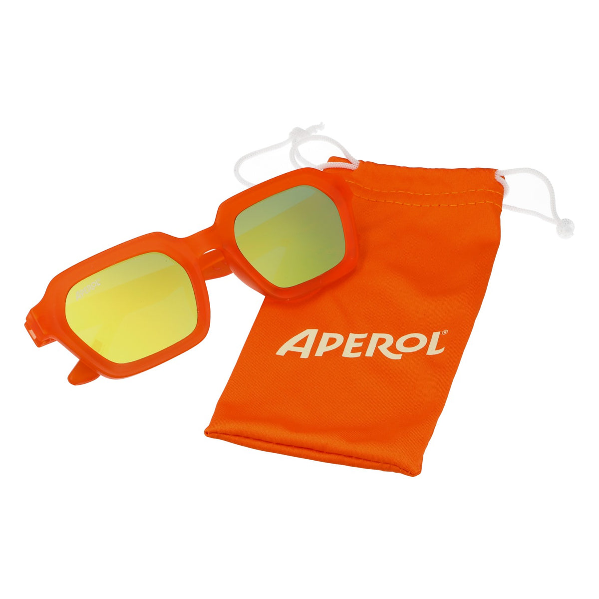 Aperol Spritz Likör Sonnenbrille Gold verspiegelt – Ansicht 5