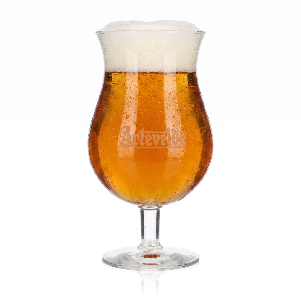 Artevelde Bier Glas 0,6l Pokal weißes Logo