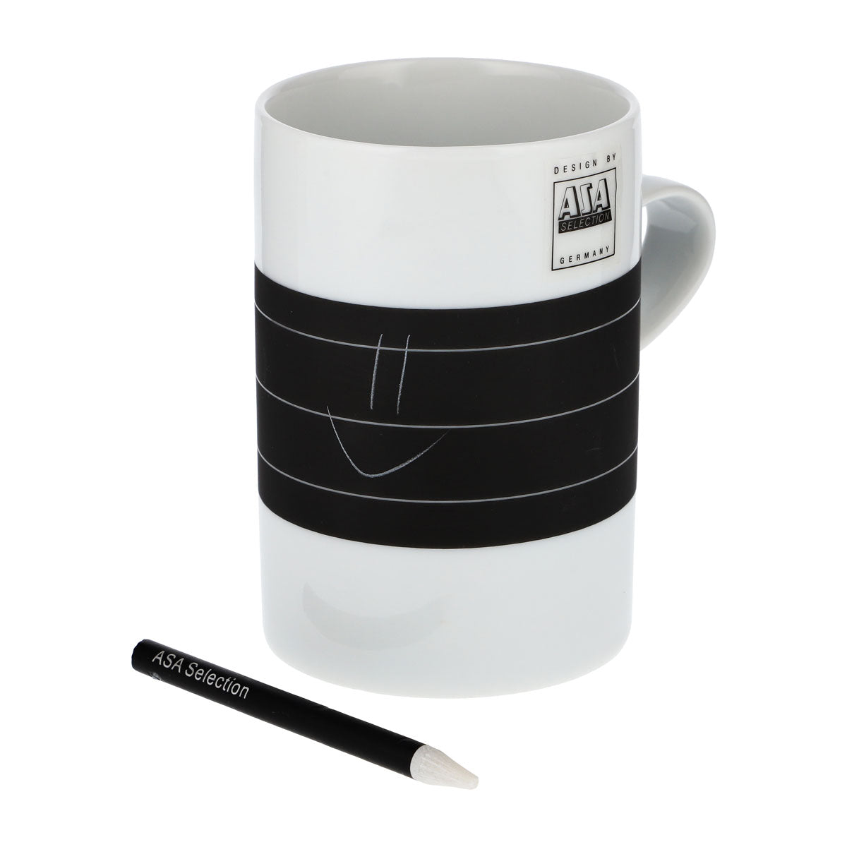ASA Selection Kaffeebecher Tasse Becher mit Stift Schwamm weiß – Ansicht 5