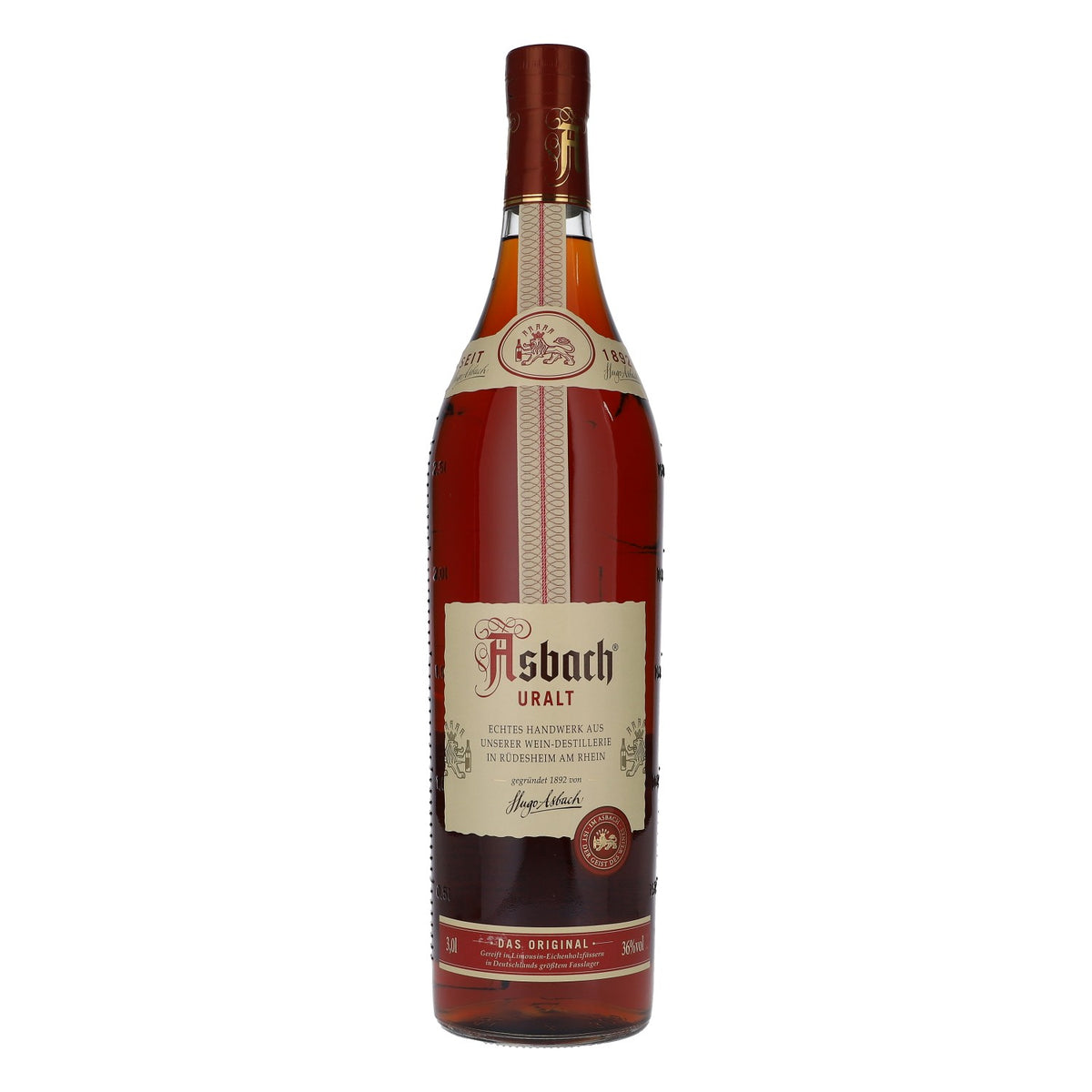 Asbach Likör Flasche 3,0l 36% vol. Asbach Uralt Weinbrand