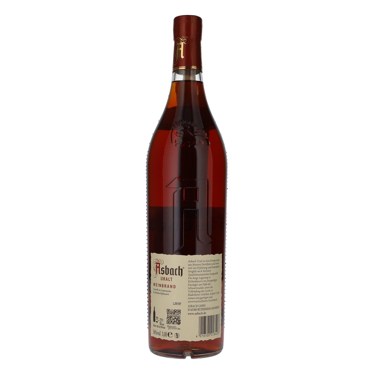 Asbach Likör Flasche 3,0l 36% vol. Asbach Uralt Weinbrand – Ansicht 3