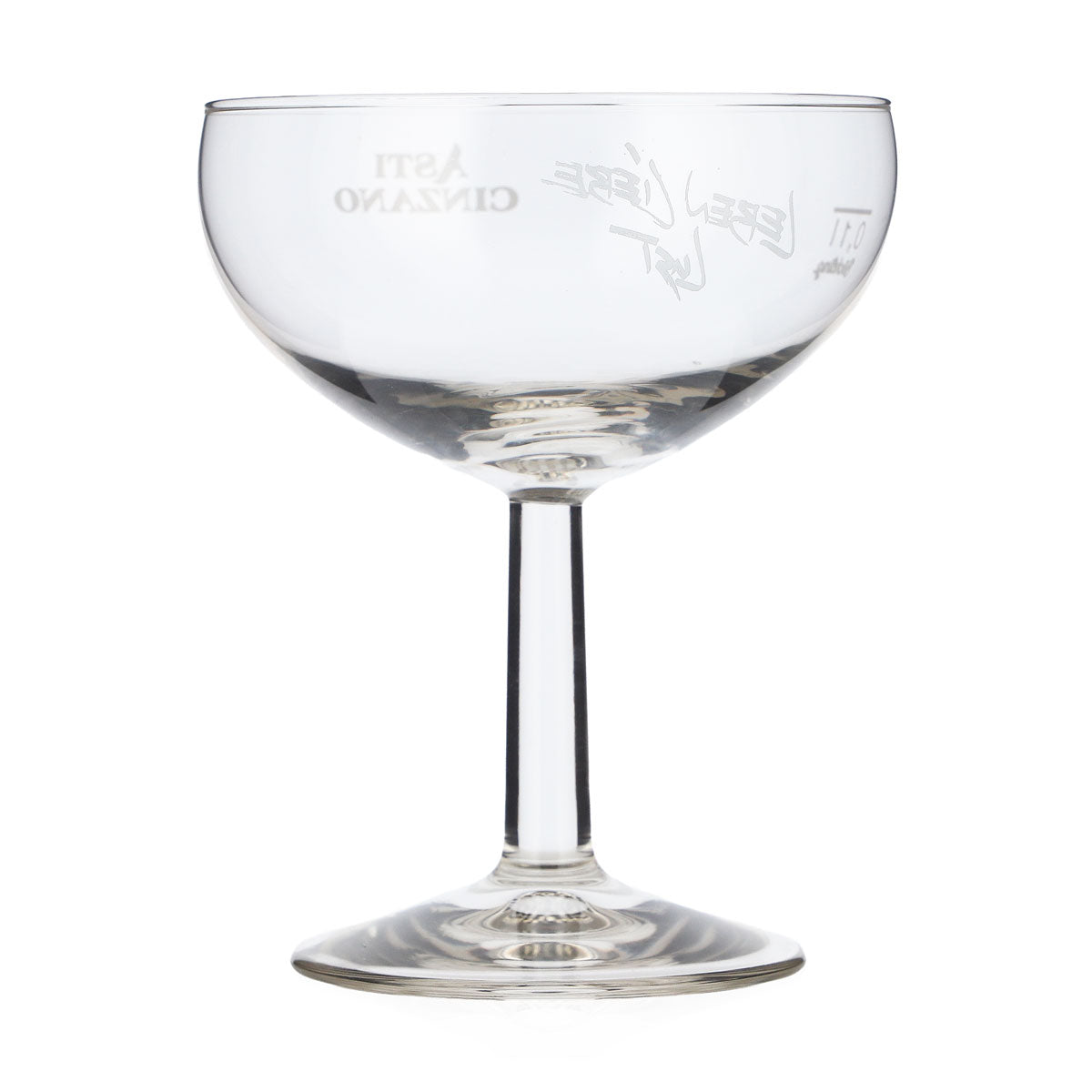 Asti Cinzano Sekt Glas 0,1l Sekt-Schale Leben Liebe Lust Böckling – Ansicht 3
