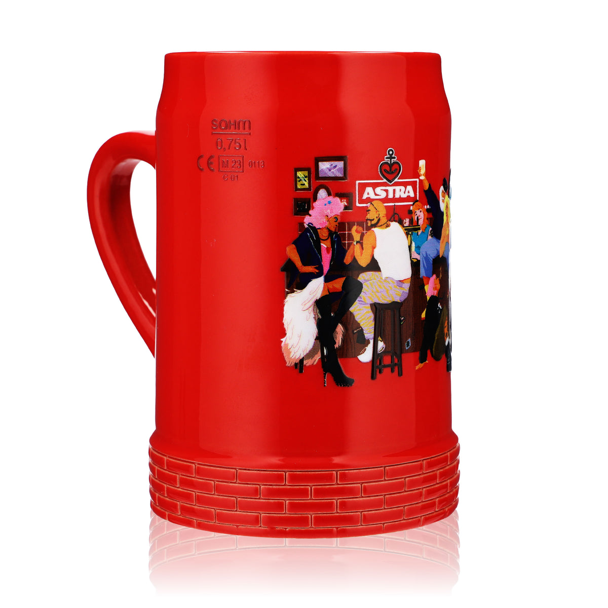 Astra Bier Glas 0,75l Sammlerkrug Sondereditionskrug Tonkrug Seidel Rot – Ansicht 2