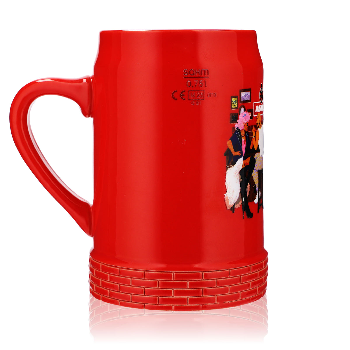 Astra Bier Glas 0,75l Sammlerkrug Sondereditionskrug Tonkrug Seidel Rot – Ansicht 3