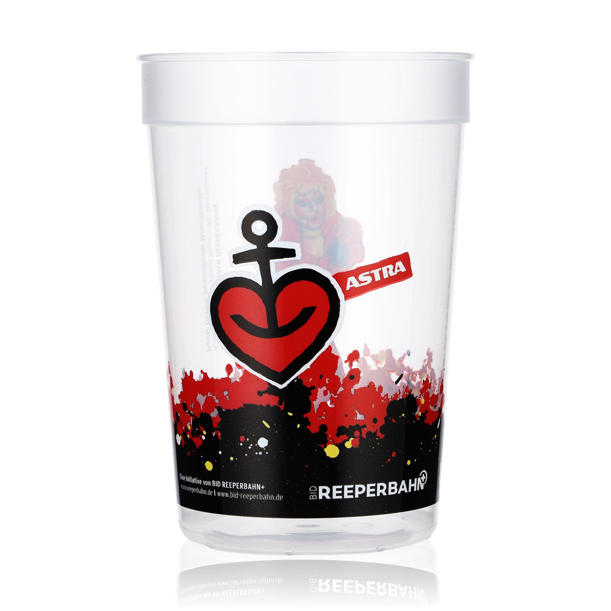 Astra Bier Glas Becher Mehrweg Hartplastik 0,4l Reeperbahn Olivia Jones