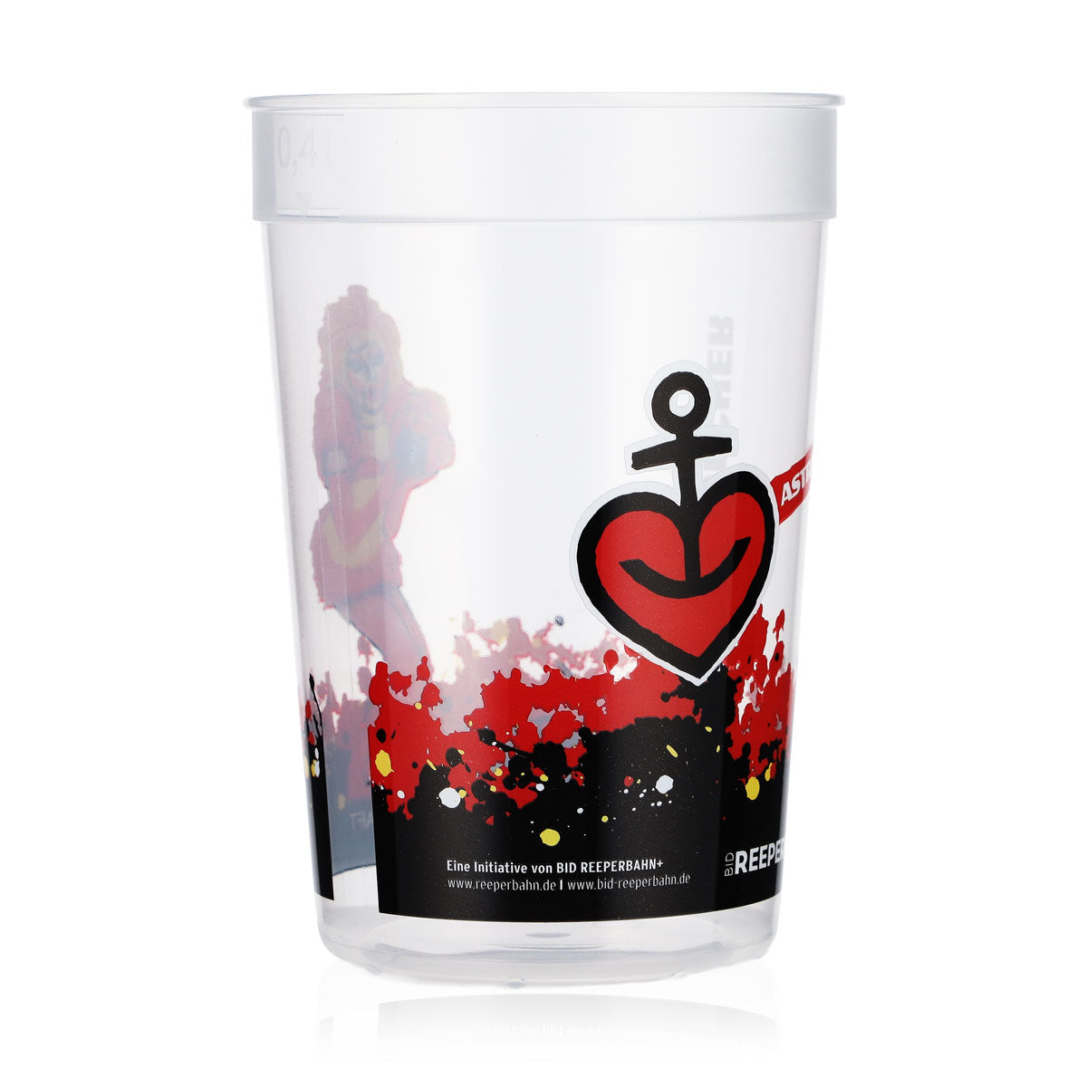 Astra Bier Glas Becher Mehrweg Hartplastik 0,4l Reeperbahn Olivia Jones – Ansicht 2