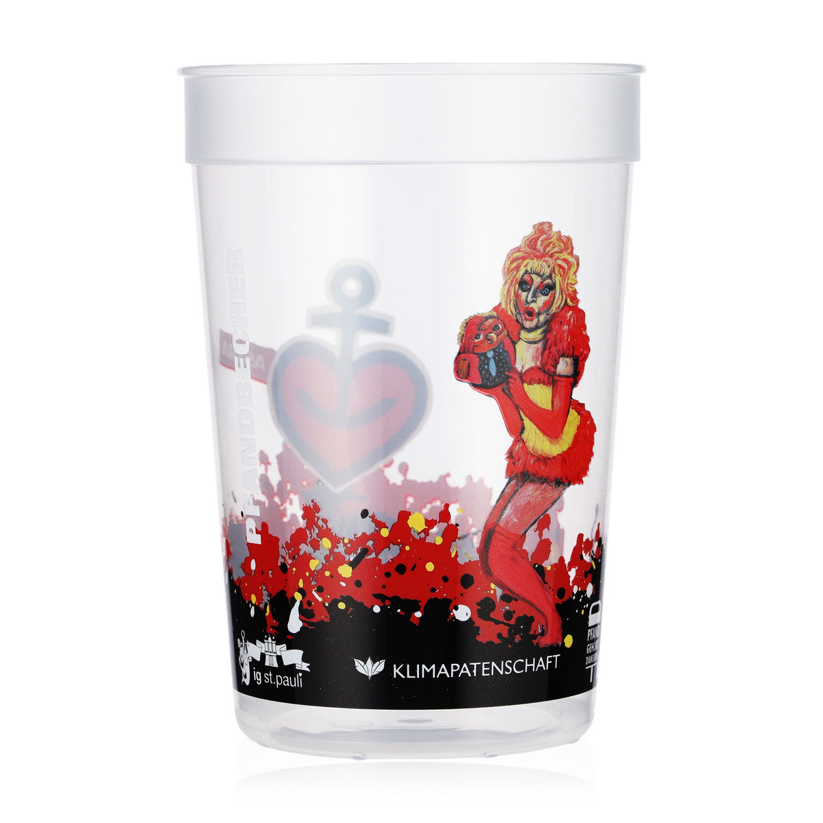 Astra Bier Glas Becher Mehrweg Hartplastik 0,4l Reeperbahn Olivia Jones – Ansicht 4