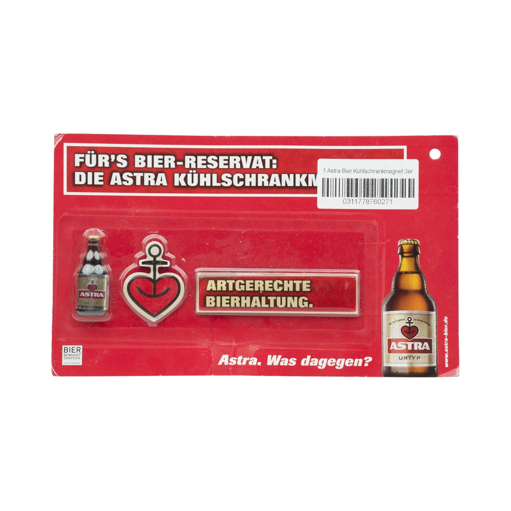 Astra Bier Kühlschrankmagnet 3er Set Artgerechte Bierhaltung Sammler Kiez rot