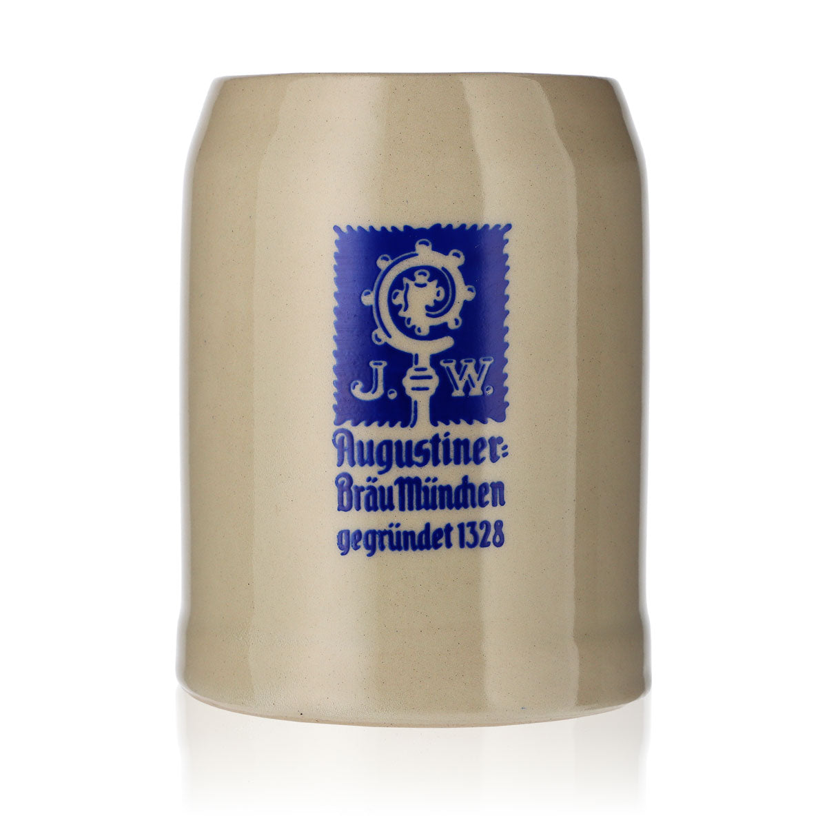 Augustiner Bier Glas Bierseidel Sammlerkrug Humpen 0,5l Tonkrug Beige